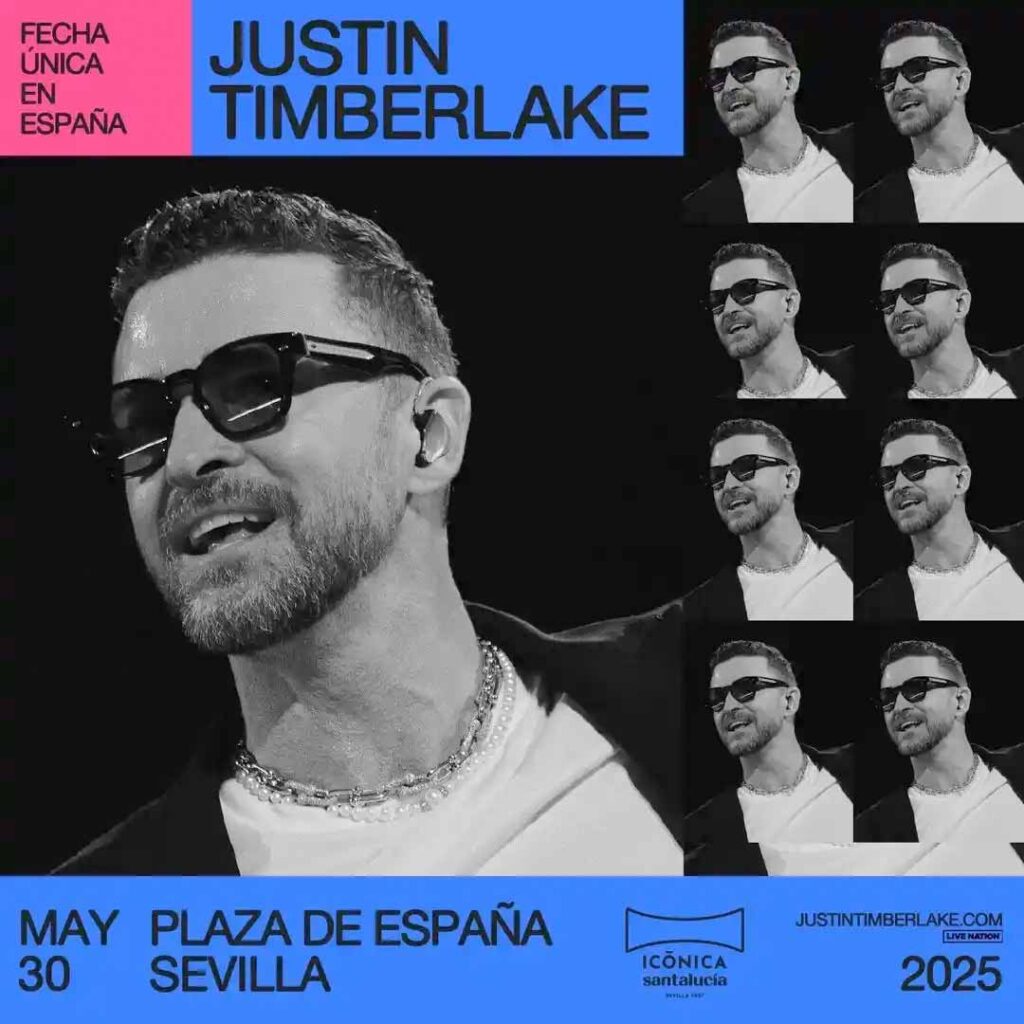 cartel Justin Timberlake 30 de mayo Iconica Fest Sevilla 2025 unica fecha en Espana